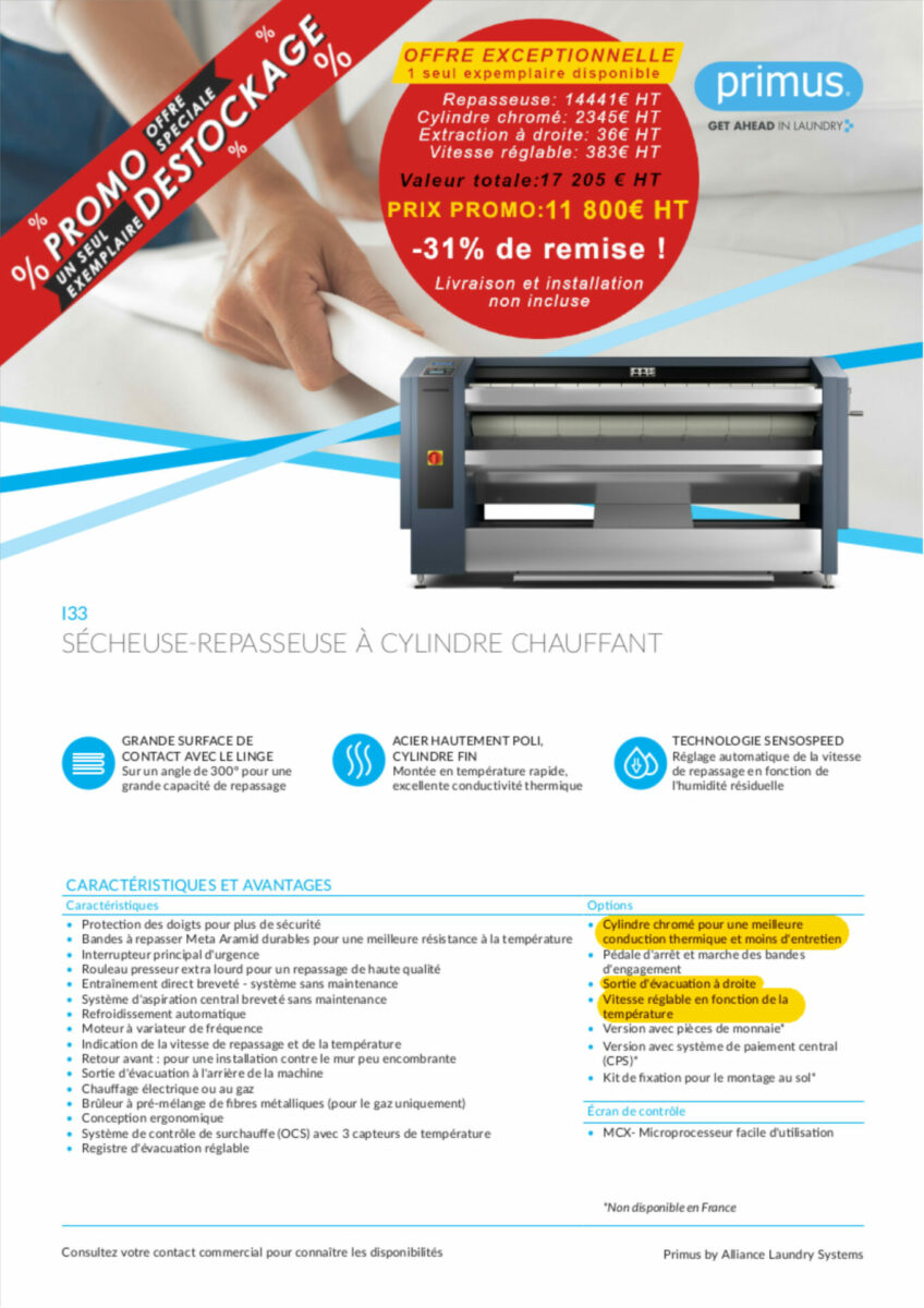 Faramus Materiels De Cuisine Professionnelle Plerin Promotion Secheuse Repasseuse